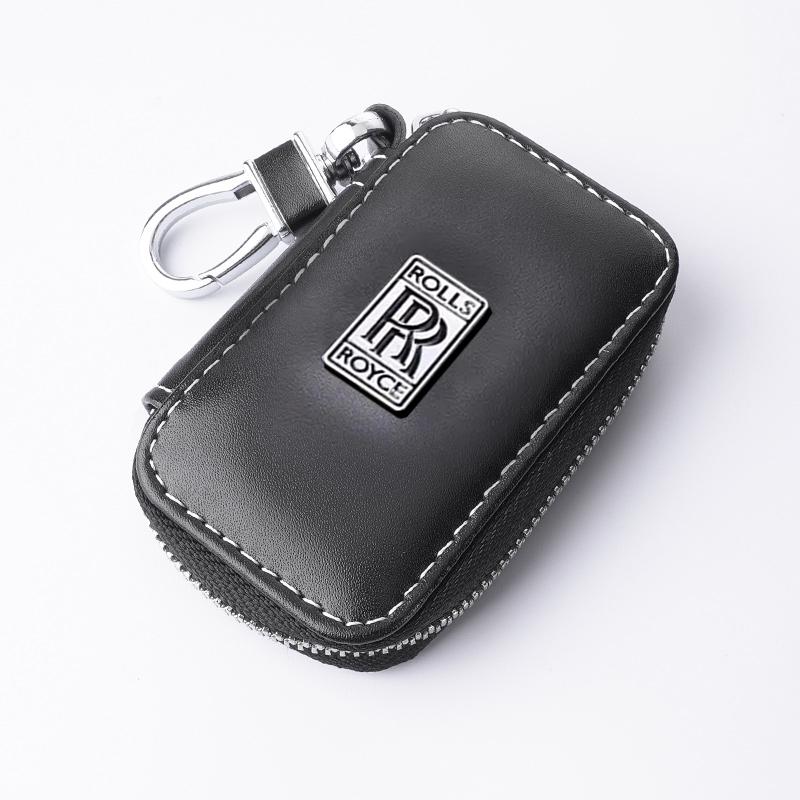Leder Autoschlüssel Hülle Tasche Schlüsselanhänger für Rolls-Royce Cullinan Phantom Ghost Wraith Dawn Auto Innenzubehör