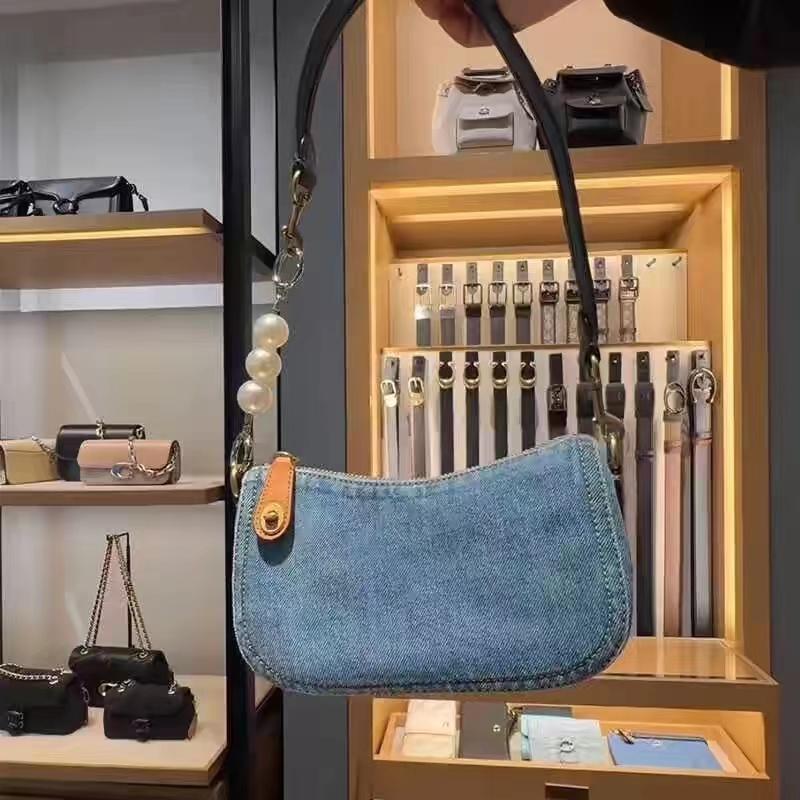 Ретро ковбойская синяя сумка через плечо под мышкой 2024 года — фото 2