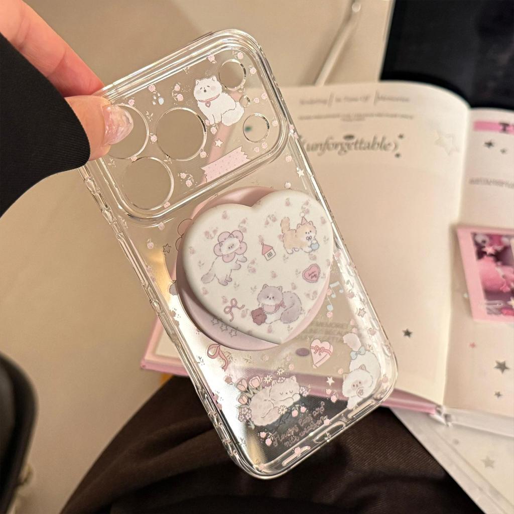 Süße Kätzchen-Herzförmige Magnetische Handyhülle für iPhone 16, iPhone 17 und iPhone 17 Pro Max