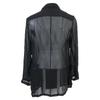 LORETTA CAPONI [Excellent Condition/2013 Model] 25-010-510-0008 100% Silk, Shell Button, Double-breasted, Sheer Jacket S blackUsed