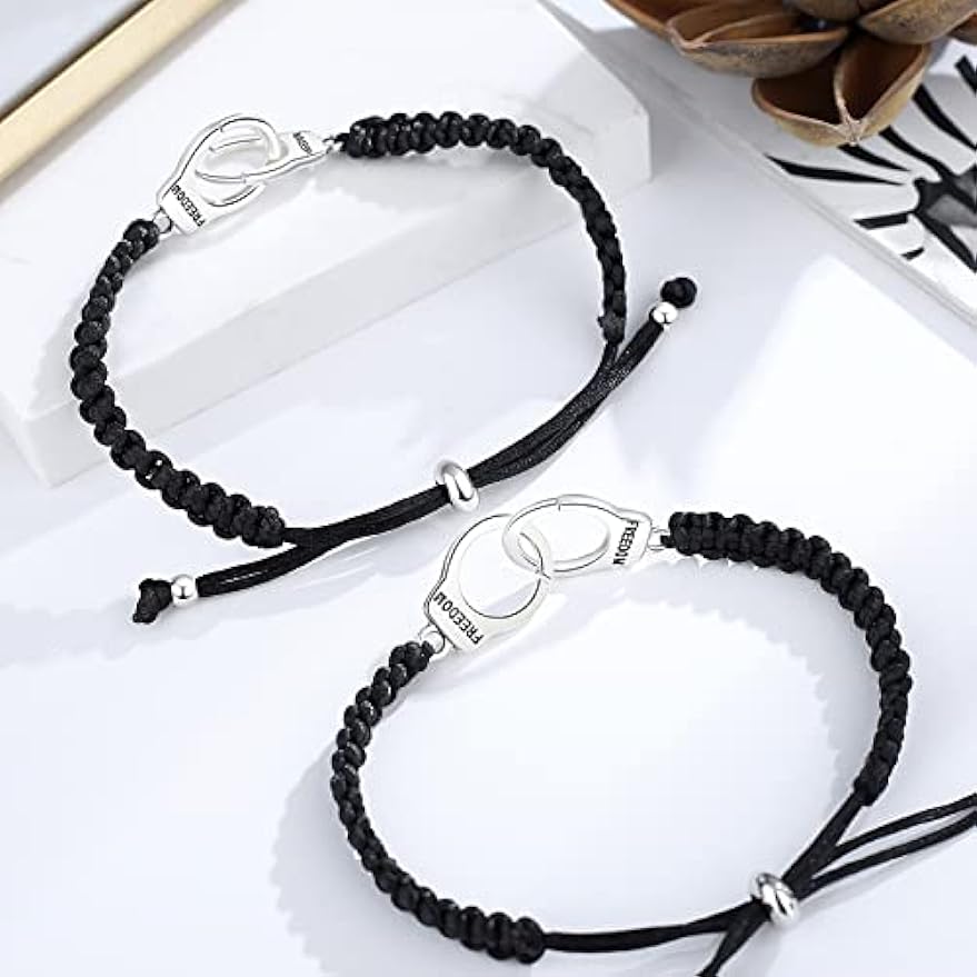 Best Friend Bracelet Birthday Gifts for Women Friendship Bracelets for 2 Partner In Crime Handcuff BFF Gifts