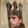 Zircon Metal Prince Tiara Medieval Style Halloween Costume Accessories King Crown  Hair Ornaments