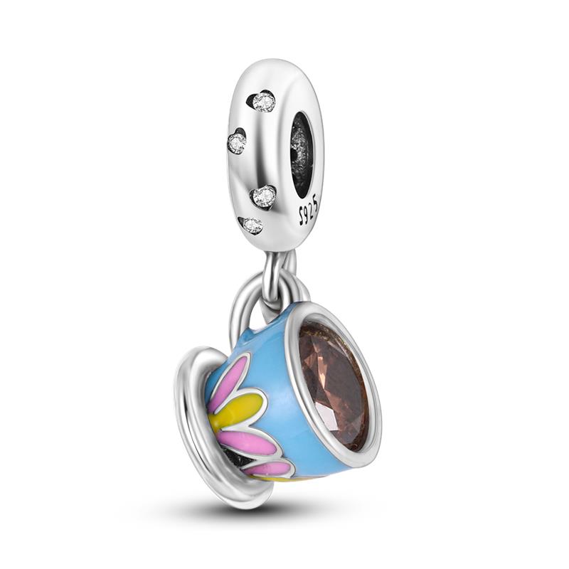 New Product Copper Color Coffee Afternoon Tea Perfume Series Charms Fit Pan Bracelet Diy Beads Woman Jewelry Deals