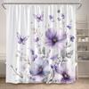 Eucalyptus Leaves Shower Curtains Autumn Brown Leaf Watercolour Plants Modern Bath Curtain Polyester Fabric Home Bathroom Decor