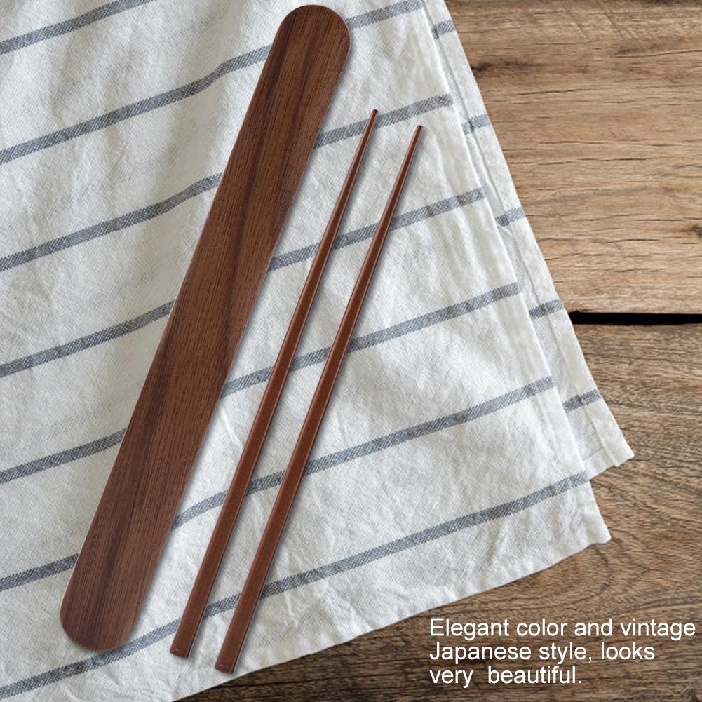 Chopstick Case Set, Portable Wooden Reusable Chopsticks Storage Travel Chopsticks Case Chopstick Holder Within 23cm   for School Traving Camping