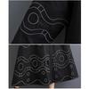 Lösa Plus Size Splicing Casual Enkla Broderier Söta Långärmade Klänningar