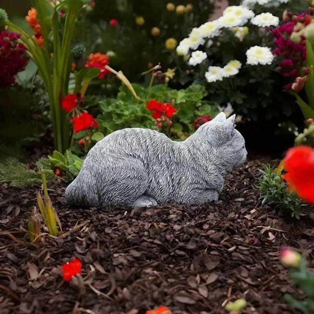 Unique Cat Statue Realistic Art Figurines Ornaments Garden Decoration Animal Figurines Home Decor