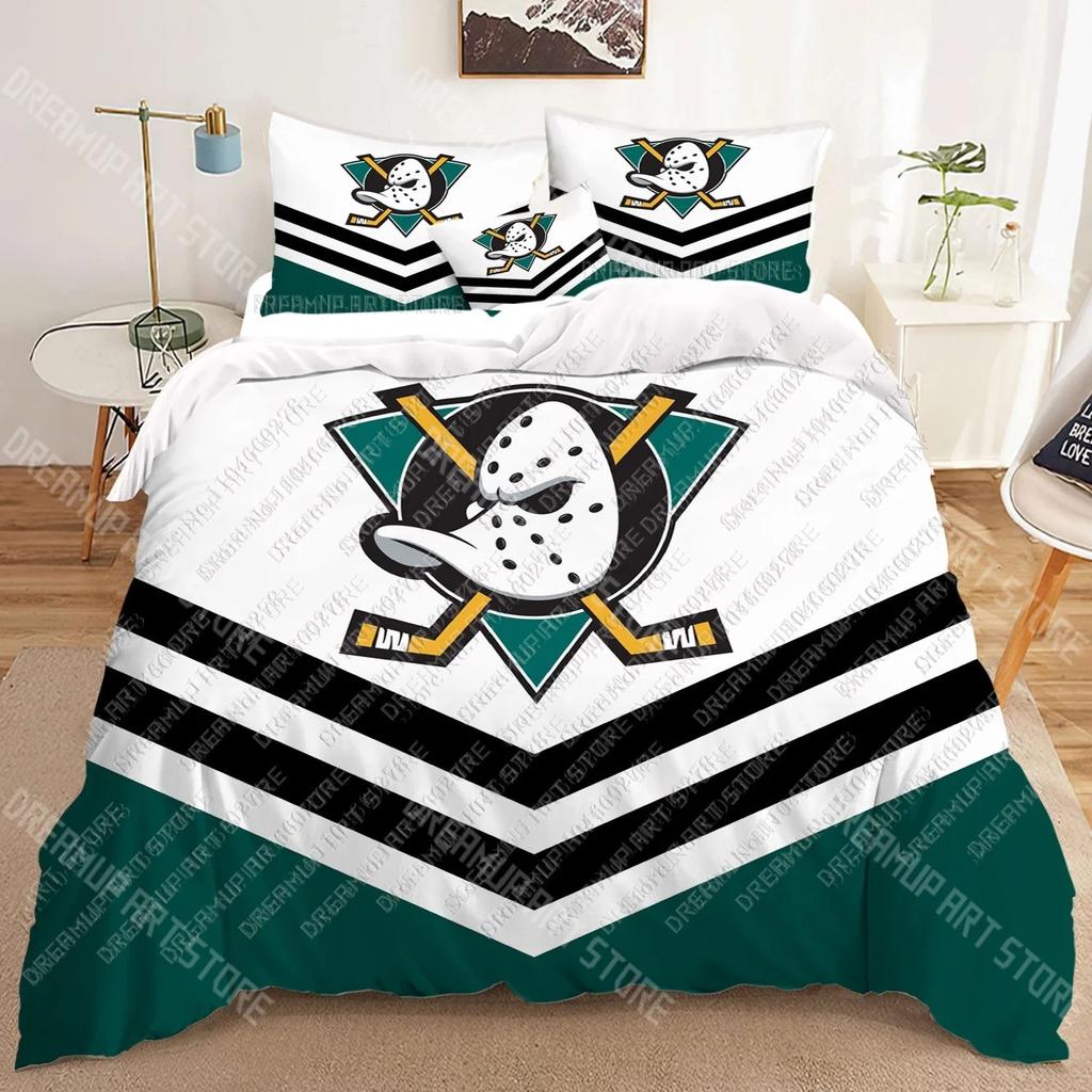Mighty Ducks Set Lenzuola 3D Stampa Copripiumino Adulti_ Bambini Trapunta Letto Regalo di Compleanno Dropshipping