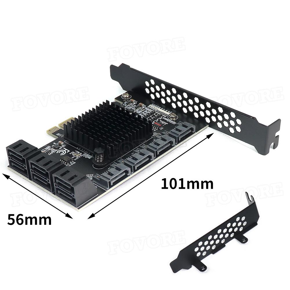 Chi a Mining Riser 10 Port PCIE SATA Card PCI Express SATA Controller PCIE to SATA 3 Expansion Card PCI E X1 SATA3 6Gbps ASM1166