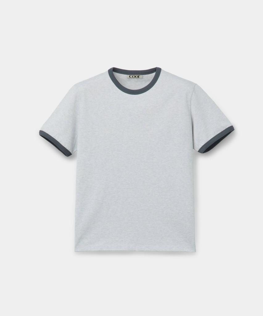 Kueo Cotton Ringer T-Shirt (Melange Gray)