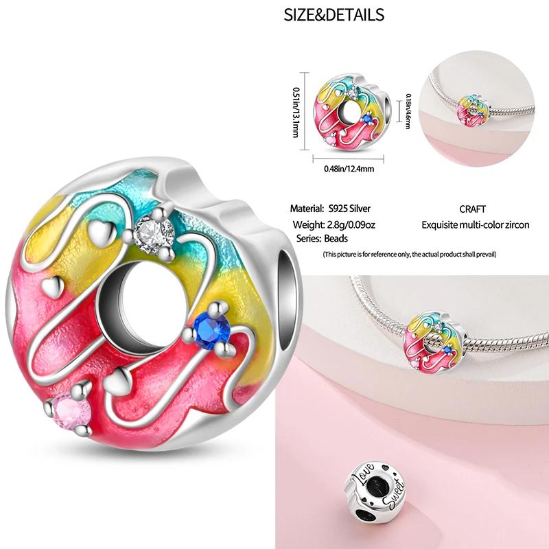 New copper Delicious Food Cake Bread Charm Bead Charms Compatible With Authentic BraceletsBangle Do It Yourself Bead Charms for Women Birthday Jewell