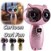 Quiet Mini Handheld Fan Strong Wind Personal Cooling Fan Cartoon Owl Fan for 3000mAh Desktop Use