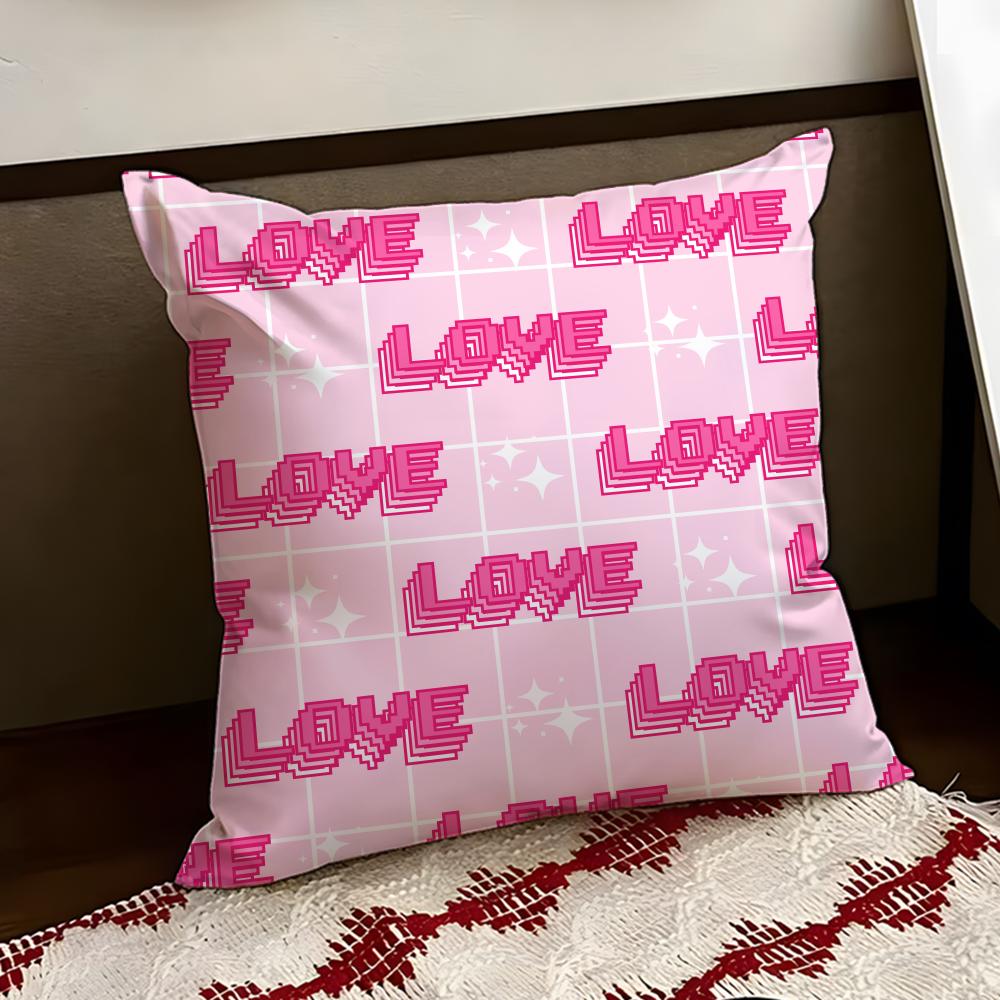 Cute Valentines Day Cushion Cover Reversible Soft Durable Pillow Cover Home  Car MultiScene Use for Daily Comfort