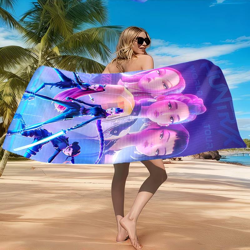 K-pop Heroes In Action Beach Towel, Quick-drying, Easy to Care for, Suitable for Both Fitness and Beach Vacations,Sports Essential