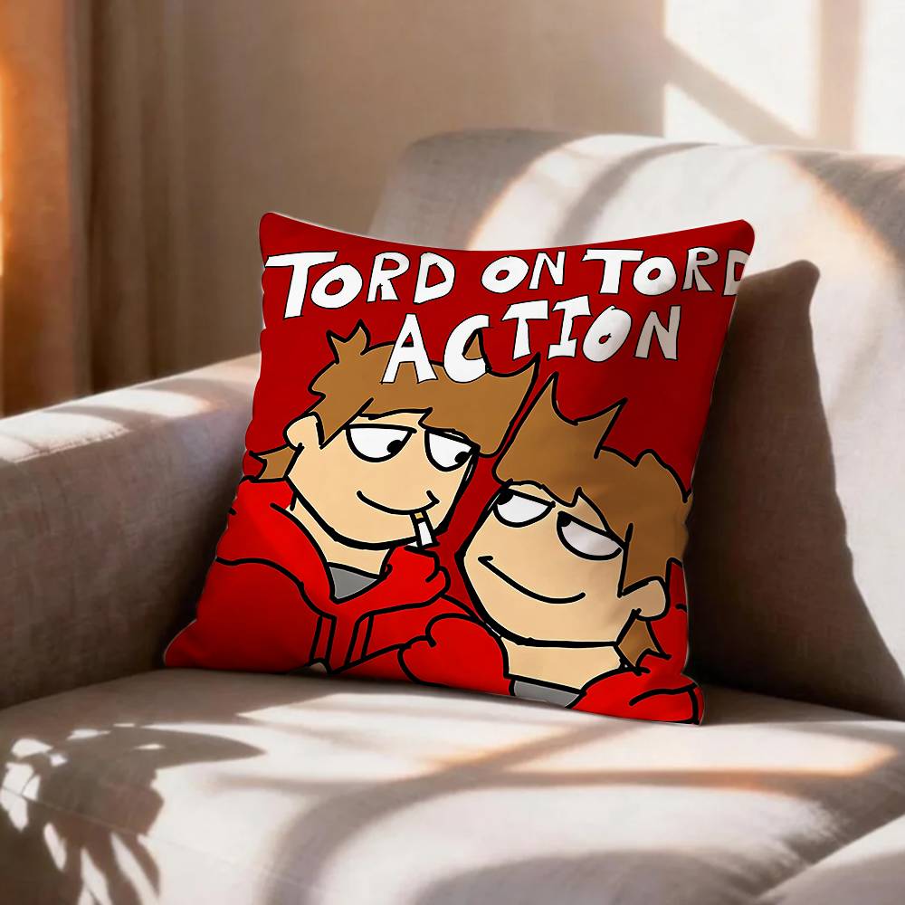 Cartoon EEddsworld Tord Pillow Case Pattern Printed Pillowcase For Living Room Sofa Cushion Cover