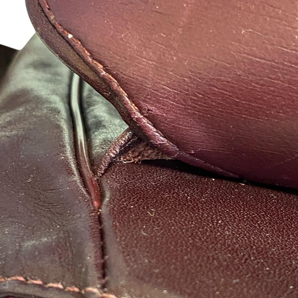 Givenchy Vintage Logo Klappe Leder Schultertasche weinrot Leder Damen Gebraucht