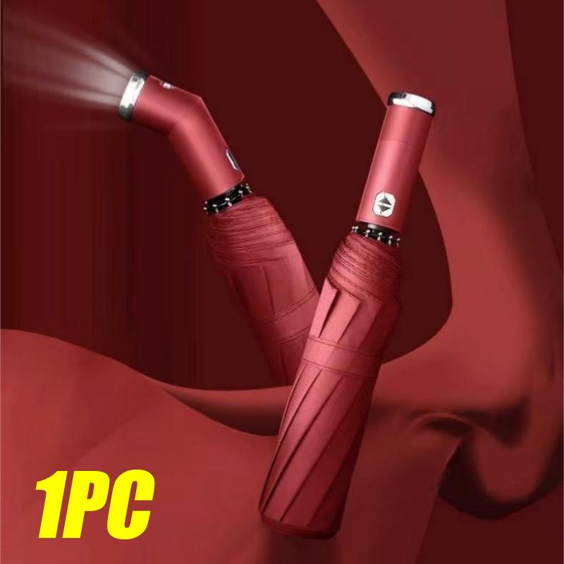 

Зонт из 3 предметов, вращающийся светодиодный, 10-лучевой каркас, автоматический зонт, солнцезащитный зонт, зонт двойного назначения от дождя и солнца