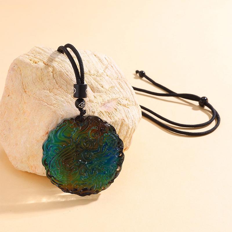 Thermochromic Pendant Necklaces Women Chinese Style Maitreya Necklace Jewelry  Sweater Style Drop