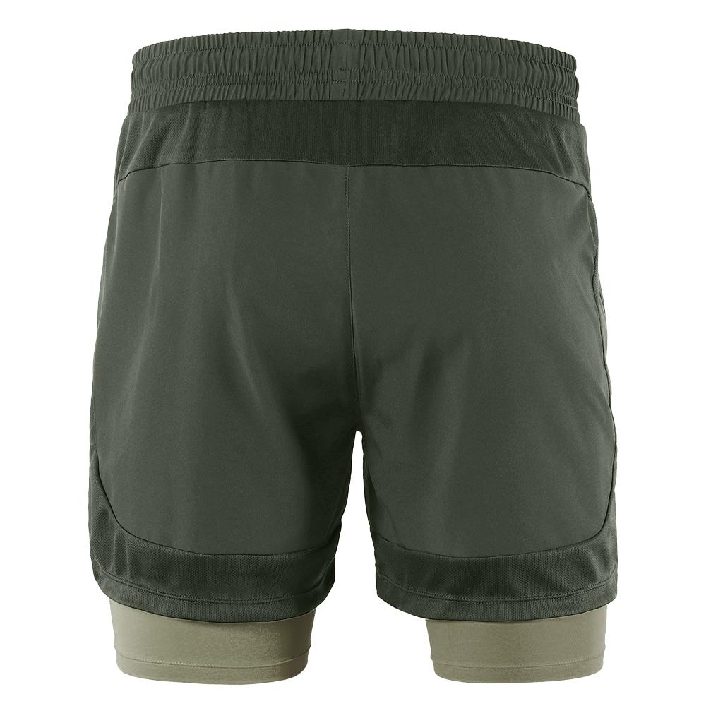 Men 2 In 1 Running Shorts Quick Drying Breathable Active Training Exercise Jogging Marathon Cycle Shorts