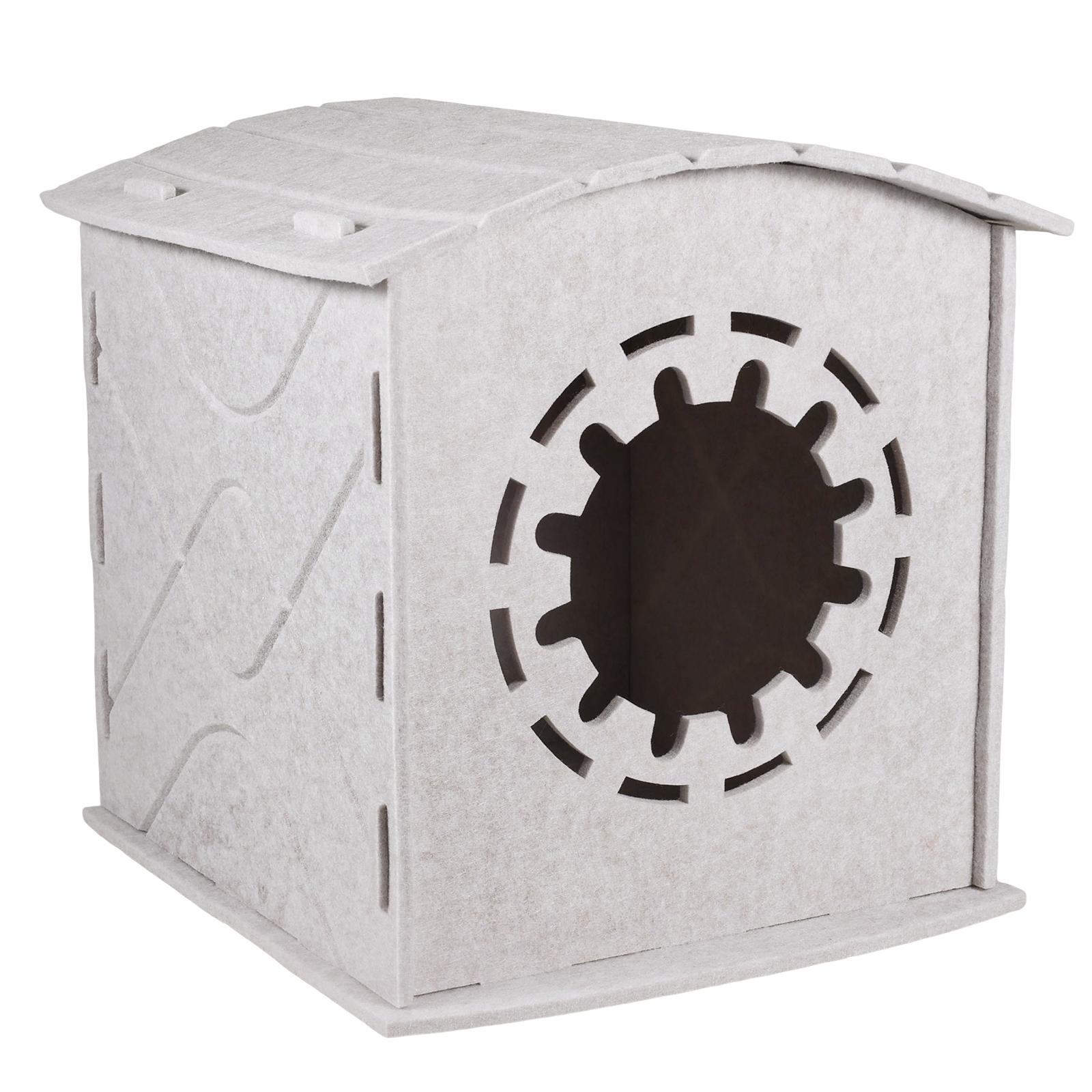 Indoor Cat House Thick Felt Insulation Warm Cozy Cat Bed Cave Universal For All Seasons Detachable Board Felt Pet Nest