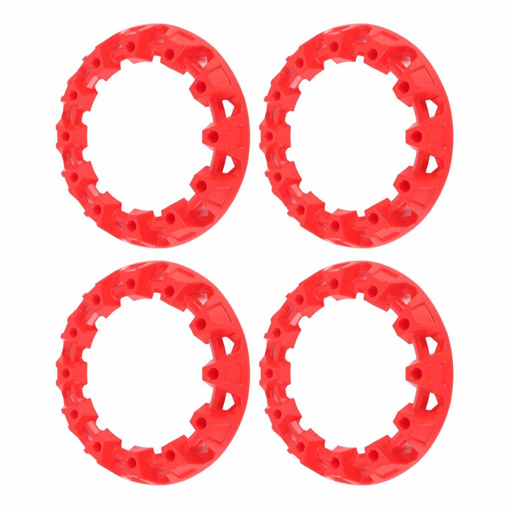 4Pcs 10 Inch ATV Wheel Trim Hub Protection Decor Rim Cap Plastic Scratch Proof Sporty Look for Go Kart Red