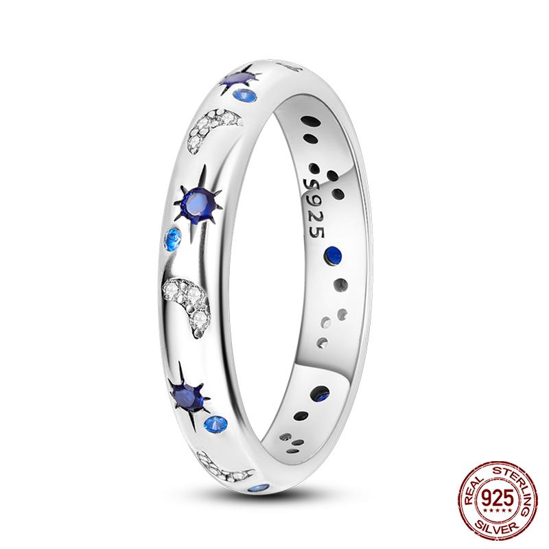 

Popular Glow In The Dark Rings For Women 925 Silver Star Moon Sun Rings Sparkling Cubic Zircon Exquisite Jewelry Gifts 6