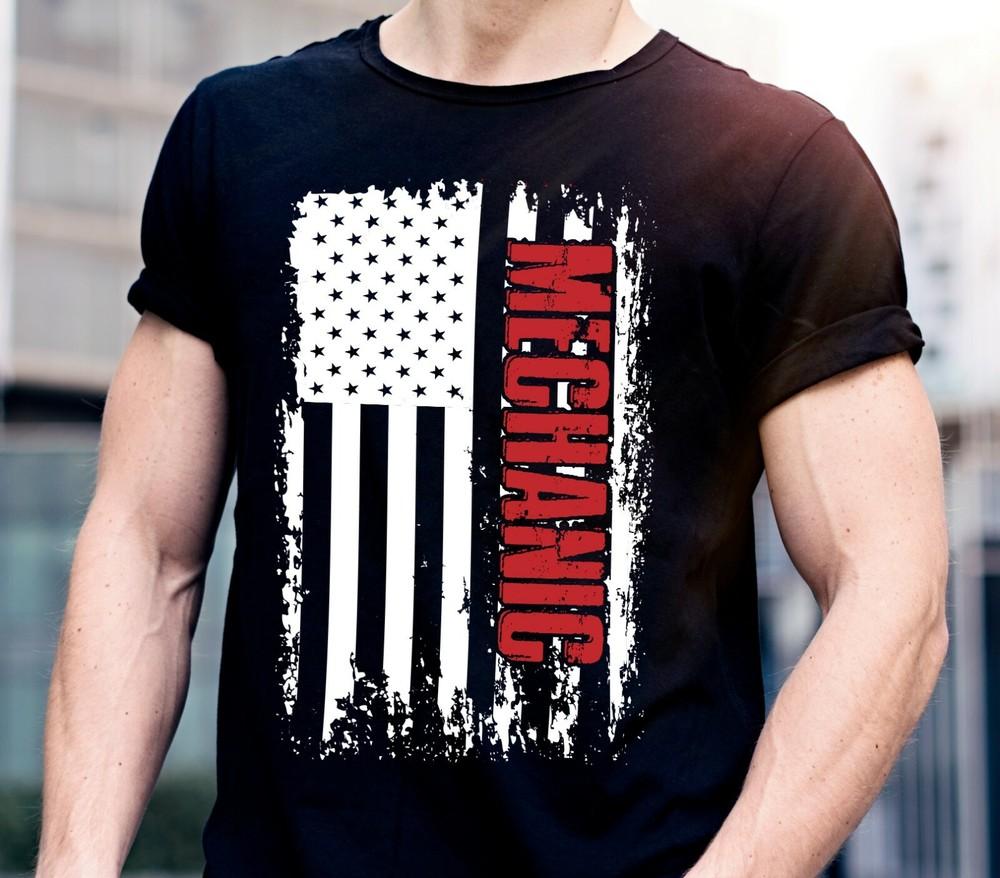 

Рубашки механика для мужчин Патриотические рубашки Для мужчин Подарки для папы Винтажный флаг США M