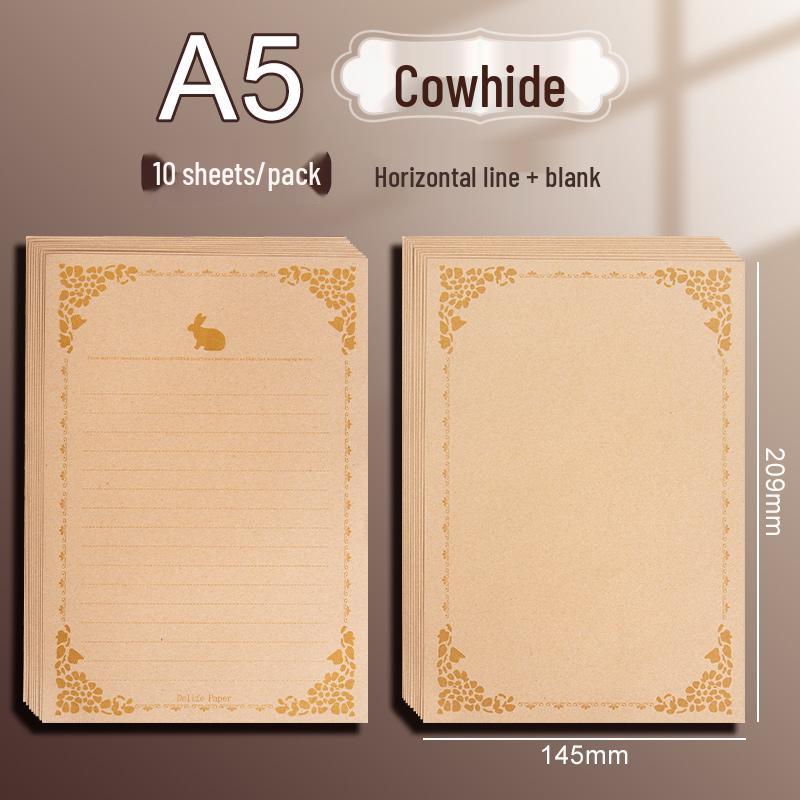 Vintage-Style Thick Kraft Paper Envelopes & Letter Set for Handwritten Notes & Birthday Cards
