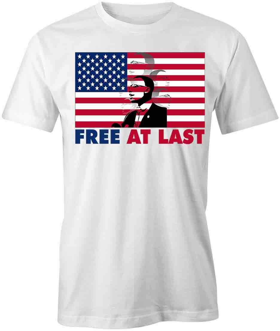 FREE AT LAST TShirt Tee Short-Sleeved Cotton CLOTHING PATRIOTIC S1WCA346 XL