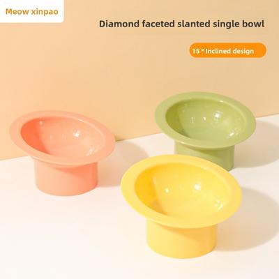 Tigela para Gatos de Boca Larga, Tigela de Pernas Altas, Tigela de Água de Plástico para Gatos de Estimação, Bacia para Gatos com Boca Inclinada e Proteção de Pescoço, Tigela para Cães, Tigela para Animais de Estimação