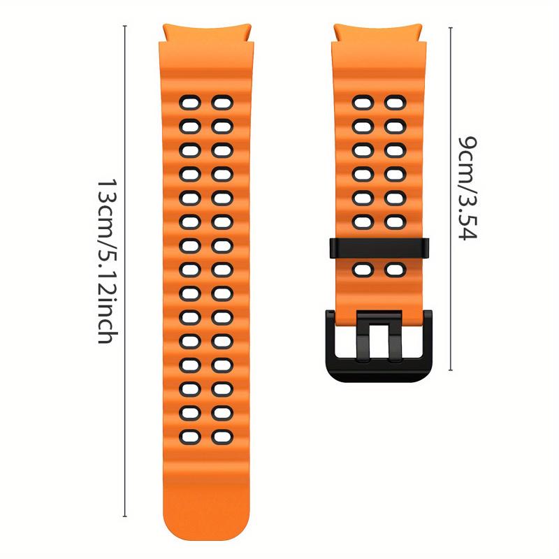 Dual-Tone Silicone Watch Strap For Samsung Galaxy Watch 7/6/5/4/FE - 40mm & 44mm Breathable Quick-Release Buckle Watch Strap