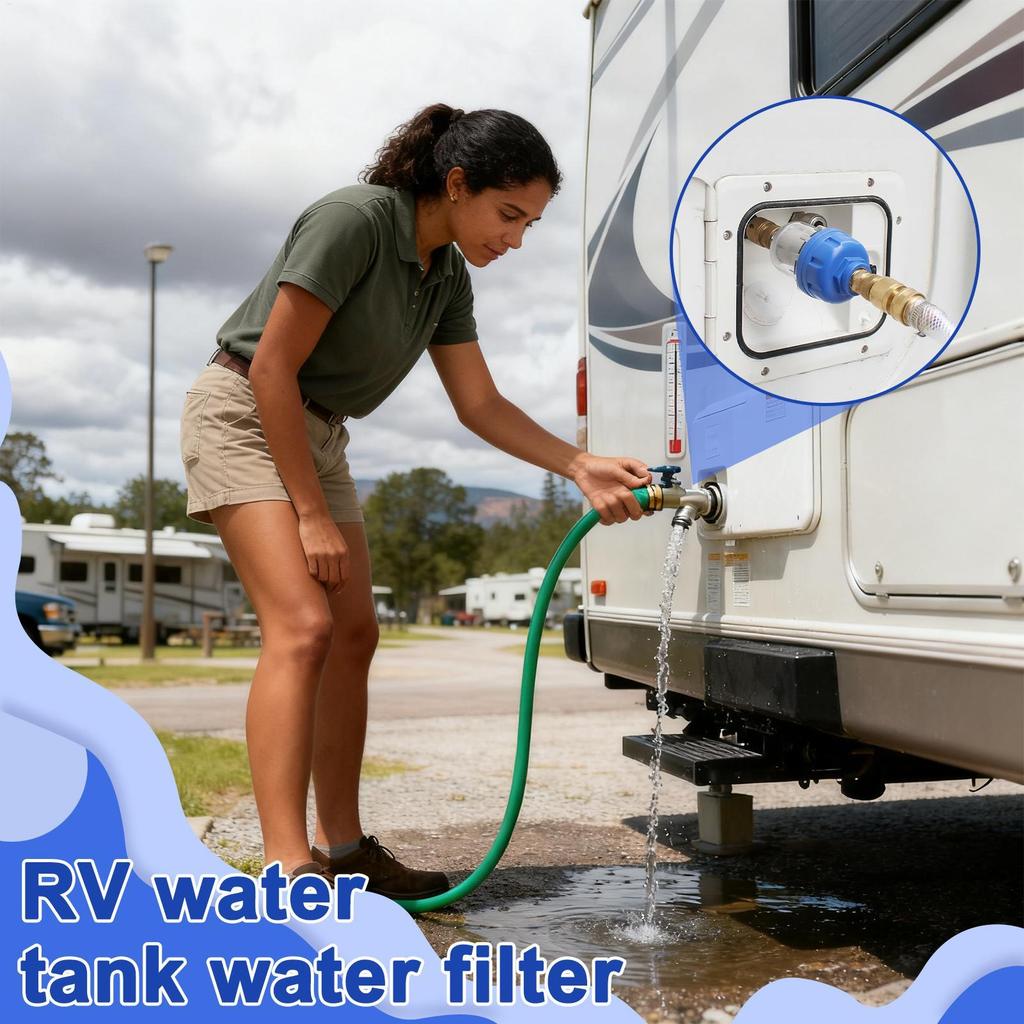 RV Filter Stainless Steel Quick Installation Faucet Purifier RV Modified Accessory Water Tank Filling Filter For Travel Trailer