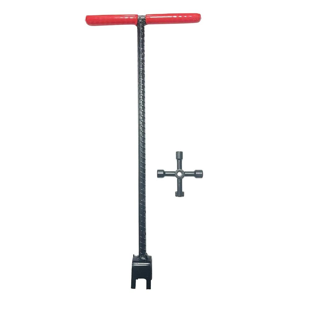 Heavy Duty Threaded T-Handle Wrench U-Head Design Water Shut Off Tool  Underground Valves