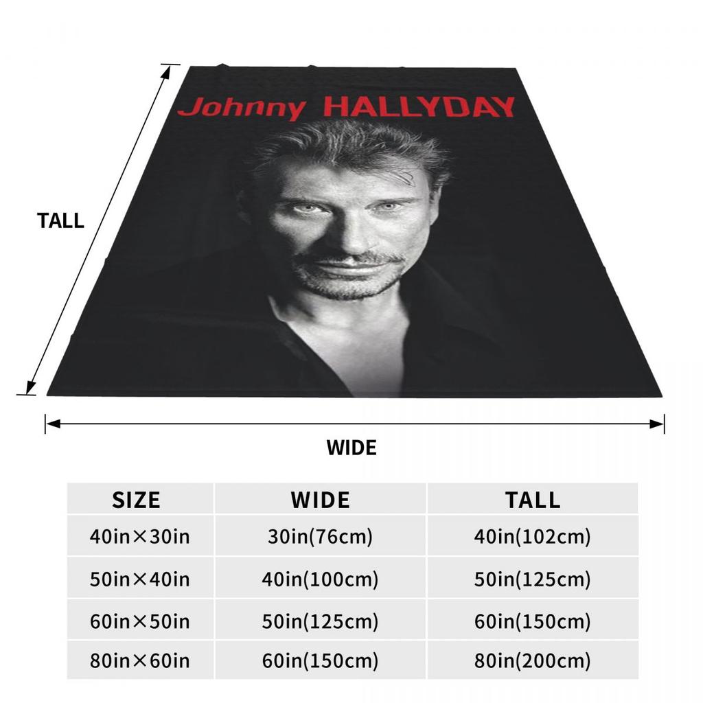 Rock Star Johnny Hallyday Rock'n Roll Decke Flanell Überwurf Tragbare Überwürfe für Bettwäsche Outdoor Decken Tagesdecke