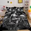 Beauty Skull Printed Bed Set Twin Size Polyester Comforter Cover Set Teen Design Superior Home Bedclothes