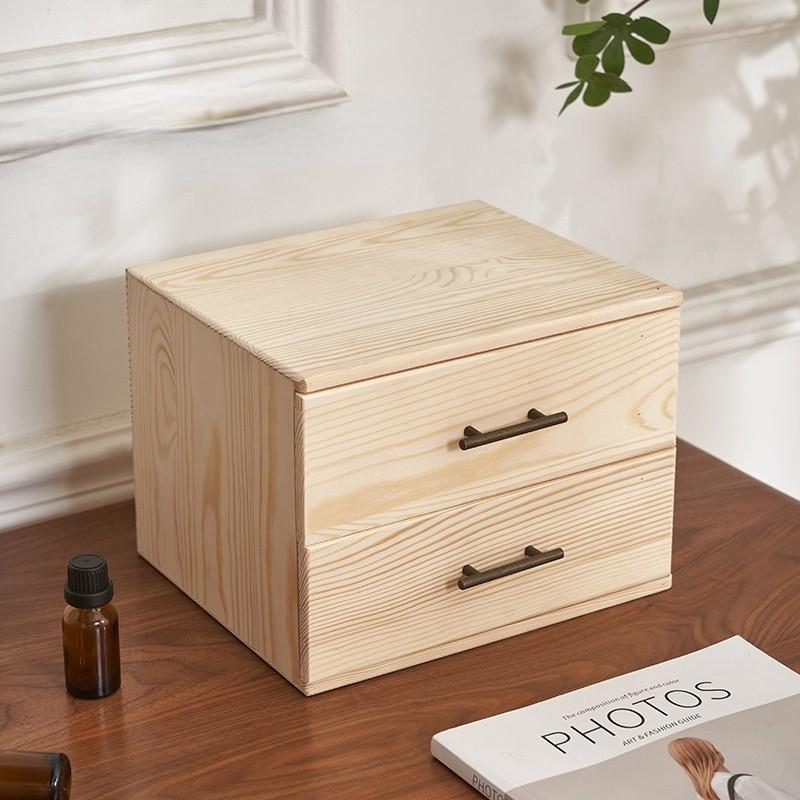 Wooden Essential Oil Container with Dual-layer Drawer and 60 Grids, Perfect for Displaying and Storing Essential Oils