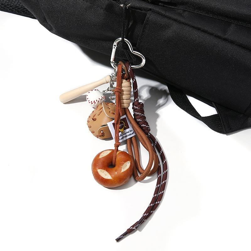 Original Miu Series Alkaline Water Bread Bag Pendant Bagel Chocolate Climbing Rope Keychain Decorative Lanyard