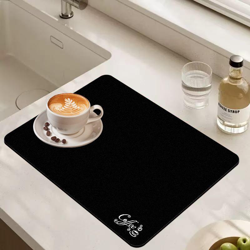 Plaid Floral Farmhouse Coffee Mat Super Absorbent Oilproof Non Slip Pad Kitchen Counter Drying Rug