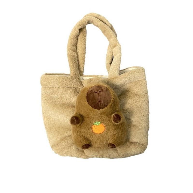 

Сумка-тоут з плюшевою капібарою великої місткості Мультяшна пухнаста лялька-капібара Сумка для роботи Індивідуальність Подарунок на день народження Декор кімнати