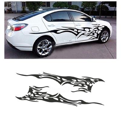 2x DIY Auto Karosserie Seitenaufkleber Vinyl Flammen Grafiken Streifen Aufkleber Universal