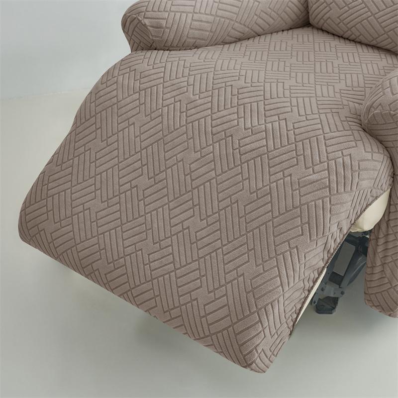 1 Seater Jacquard Recliner Sofa Cover Elastic Split Armchair Cover for Living Room Couch Protector with Storage Pocket