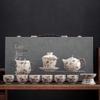 Chinese Handcrafted Ru Ware Ceramic Tea Set