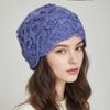 Spring Autumn Handmade Knitted Hat Women Fashion Solid Color Lace All-match Woolen Hats Temperament Elegant Ladies Beanie