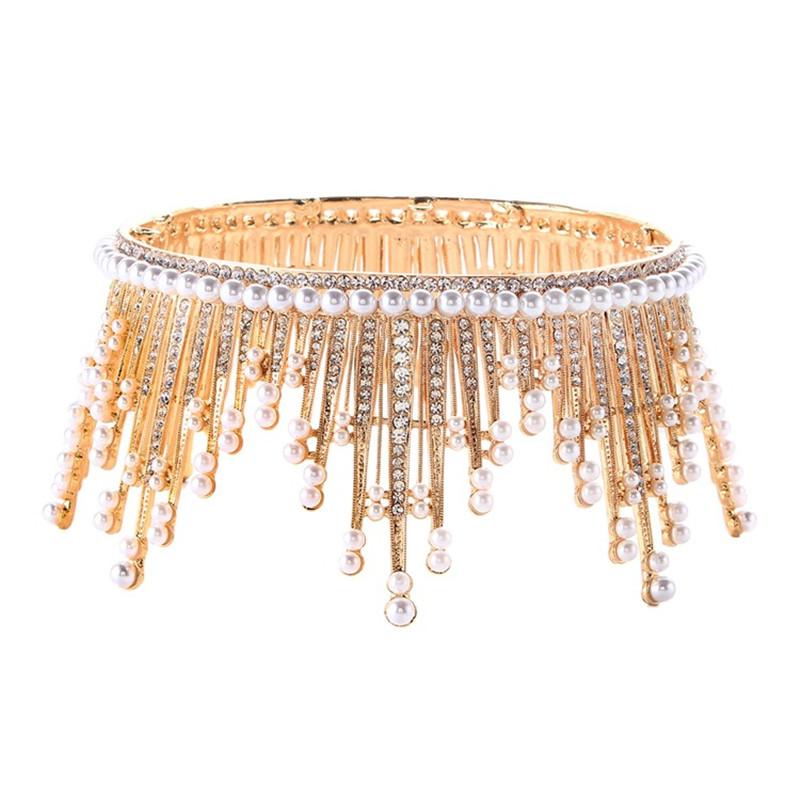 Luxury Full Rhinestone Tiara Crowns for Women/Girls Pageant Prom Round Diadem Wedding Bridal Hair Jewelry Accessories