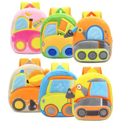 Various Engineering Vehicles Plush Backpack for Boys Girls Kids Birthday Children's Day Backpack School Prizes and Gifts