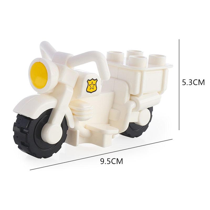 Trailer Car Motorcycle Boat Big Building Blocks Collocation Vehicle Accessory Kid DIY Toys Compatible With Duploed Set Gift
