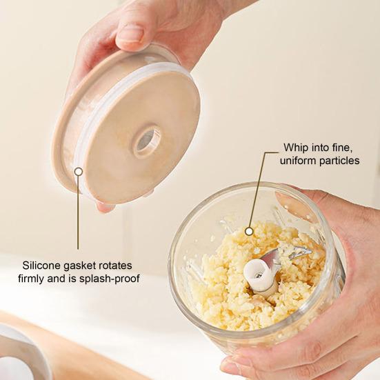 Electric Garlic Chopper Mini Food Processor for Mincing Garlic Meat Quiet Mushroom Shape Compact Kitchen Gadget for Home Cooking