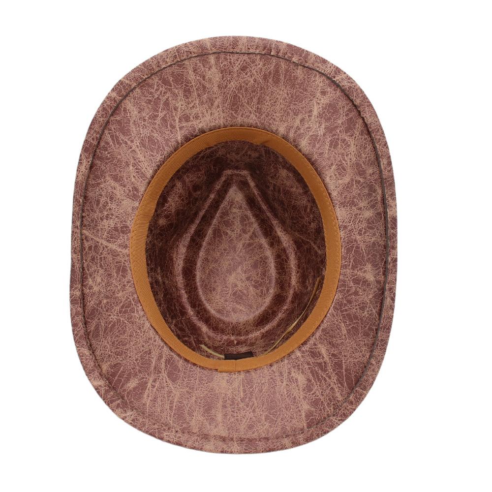 Quick Sale Warped Edge Texture Western Cowboy Hat  Gentleman British Jazz Hat Retro British Top Hat Men And Women