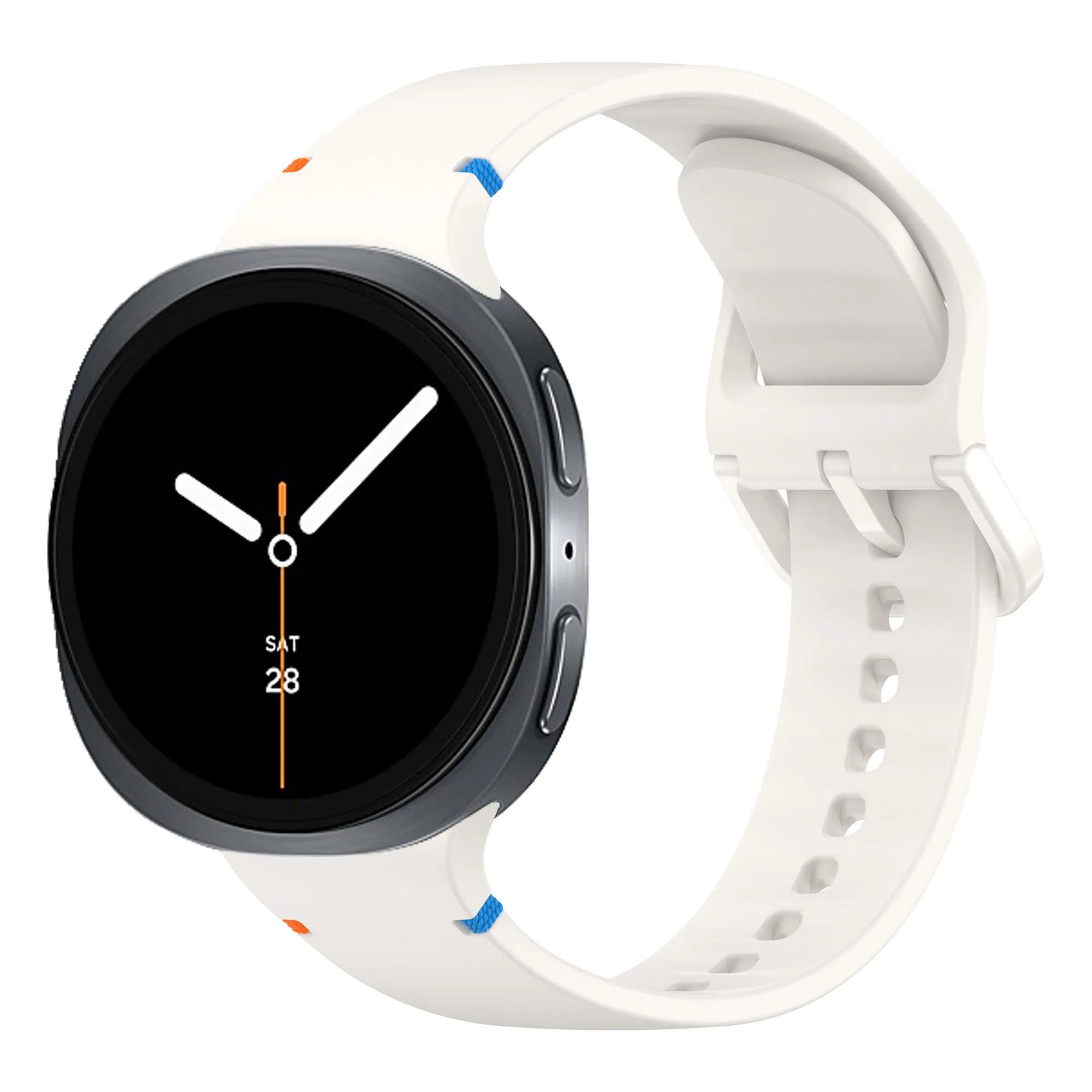 

Silicone Waterproof Band For Samsung Galaxy Watch 8 classic 46mm Strap For Galaxy Watch 8 44mm 40mm Replacement Bracelet Correa Watch 8 40-44-46mm&1Pcs M-L