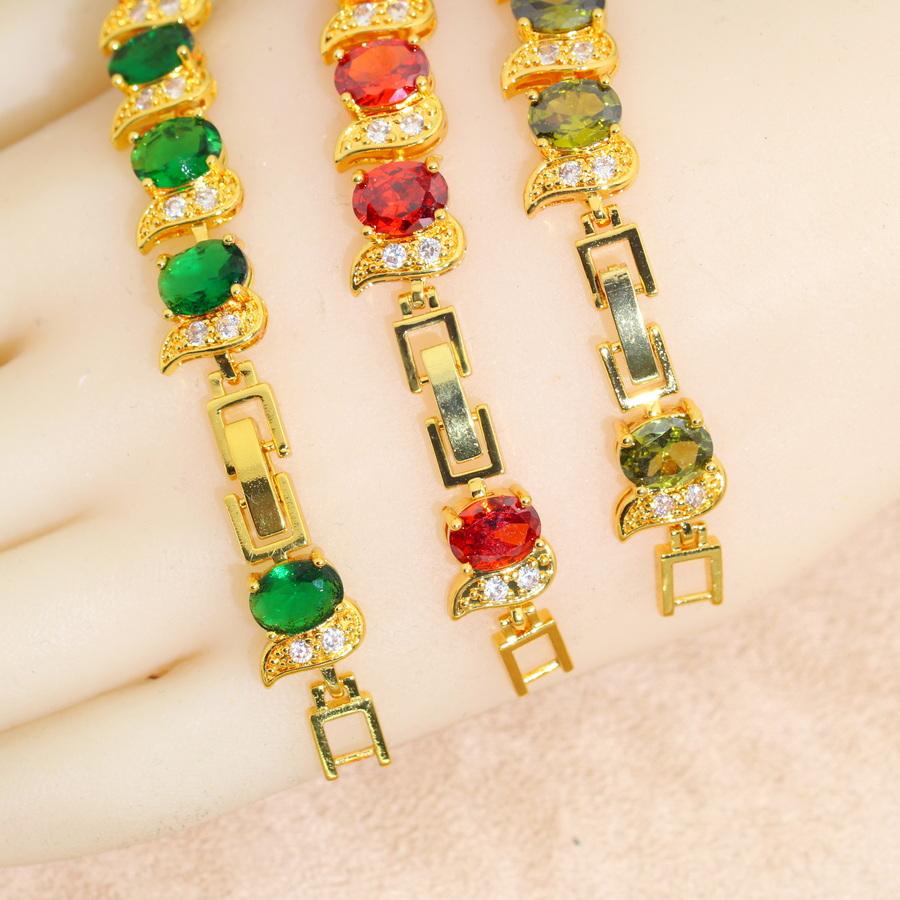 Classic More Color Zirconia  Gold Plared  Bracelet For Women Wedding Jewelry Birthday Gift